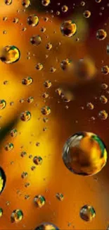 Golden abstract wallpaper with bubbles.