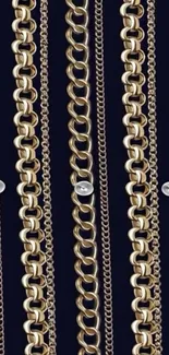 Gold chains on dark background wallpaper.