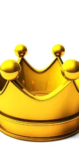 Golden crown on white background for mobile wallpaper.