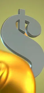 Mobile wallpaper featuring a golden dollar sign design.