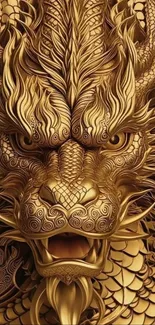 Intricate golden dragon art wallpaper with detailed scales and patterns.