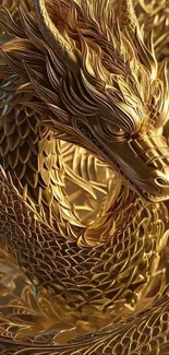 Golden dragon with intricate scales and majestic appearance.