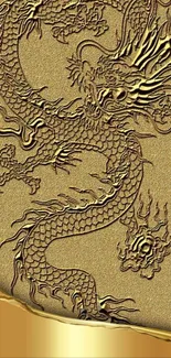 Golden dragon textured mobile wallpaper design.