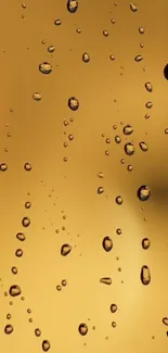 Golden droplets on a serene mobile wallpaper.