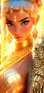 Golden anime character with glowing background