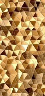 Golden geometric mesh pattern wallpaper for mobile.