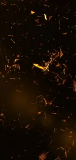Abstract golden spark wallpaper with geometric lines.