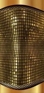 Luxurious golden grid mobile wallpaper design.