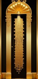 Luxurious gold archway wallpaper for mobile.