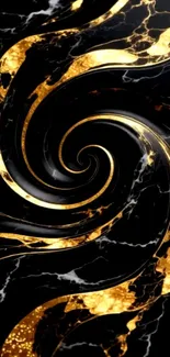 Golden marble swirl wallpaper with elegant design.