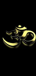 Mobile wallpaper with a golden Om symbol on a dark background.