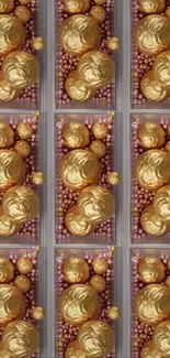 Luxurious gold orb mobile wallpaper design.