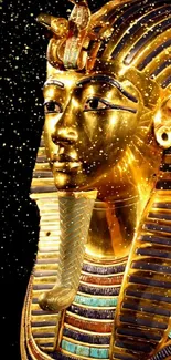 Golden mask of Tutankhamun, ancient Egyptian pharaoh.