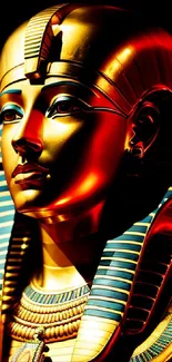 Golden Pharaoh mobile wallpaper with striking Egyptian design.