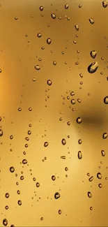 Golden raindrop wallpaper with amber hues and clear droplets.