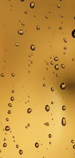 Golden wallpaper with raindrop effect for phones.