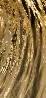 Golden ripple abstract design with elegant waves.