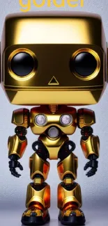 Golden robot mobile wallpaper with a futuristic design.