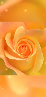 Golden yellow rose with sparkles wallpaper for mobile.