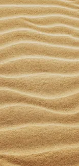 Golden sand texture with wavy patterns for mobile wallpaper.
