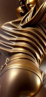 Golden sculpture artwork as phone wallpaper, elegant and artistic.