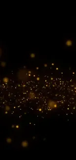 Golden sparkles scattered on a dark background enhance your phone's elegance.