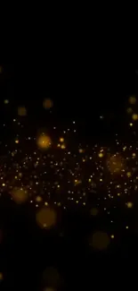 Golden sparkle particles on dark wallpaper.