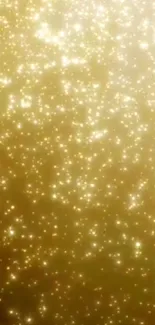 Golden sparkle wallpaper with glowing particles.