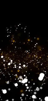 Golden sparkles on dark background wallpaper for mobile.