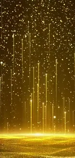 A dazzling golden night filled with sparkling lights for mobile wallpaper.