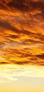 Golden sunset over Texas skyline with orange clouds.