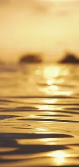 Golden sunset with water ripples creating a serene ambiance.