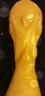 Golden trophy with starry background for mobile wallpaper.