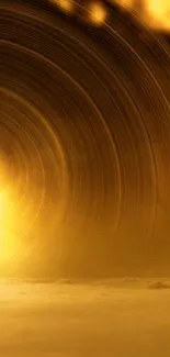 Golden vortex and sunburst mobile wallpaper with abstract design.