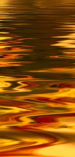 Golden abstract water reflection art with vibrant colors.