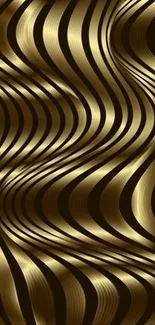 Abstract golden wave pattern wallpaper
