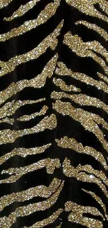 Golden glitter zebra stripes pattern wallpaper.