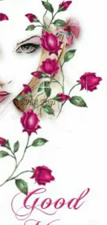 Good Morning rose wallpaper with floral art.