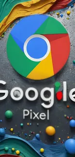 Google Pixel themed vibrant colorful wallpaper.