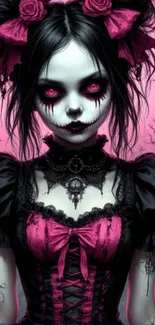 Gothic anime character with haunting eyes and intricate design.
