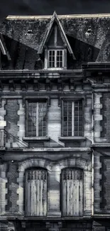 Gothic style vintage building in dark tones mobile wallpaper.