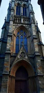 Gothic cathedral with intricate stone facade and tall spire.