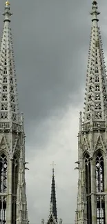 Gothic cathedrals with cloudy sky