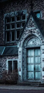 Gothic mansion with dark, atmospheric tones.