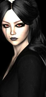 Gothic mobile wallpaper with elegant dark portrait.