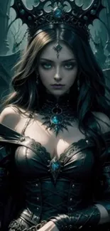 Gothic queen in dark fantasy art with intricate details.