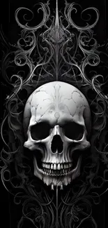 Dark Gothic Skull Design Wallpaper