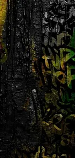 Graffiti art wallpaper with dark textures.