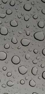 Gray wallpaper with water droplets pattern.