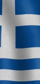 Greek flag phone wallpaper with blue stripes and white cross design.